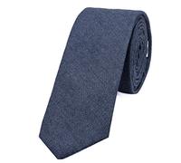 DonDon Corbata estrecha de algodón para hombres de 6 cm con look estilo vaquero Jeans - azul