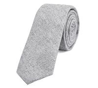 DonDon Corbata estrecha de algodón para hombres de 6 cm - gris blanco dibujo en espiga