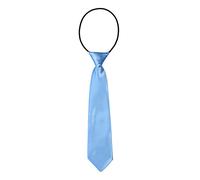 DonDon Corbata para niños con aire de seda brillada - 7 cm de ancho - con elástico - azul claro