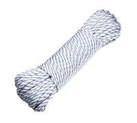 DonDon Cuerda de 30 Metros de Nylon Cuerda de Paracord Cuerda de Supervivencia para Actividades al Aire Libre, para Camping y para Manualidades 4 mm - 7 filamentos Blanco-Azul-Rojo
