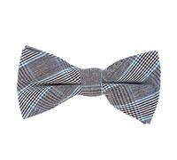 DonDon Pajarita de algodón para hombre 12 x 6 cm de tweed look ajustable y lista para usar - gris-azul a cuadros