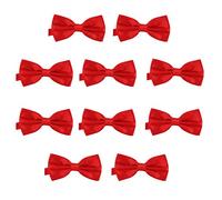 DonDon Set de 10 Pajarita para hombre de 12 x 6 cm ajustable y lista para usar - Rojo