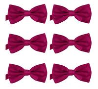 DonDon Set de 6 Pajarita para hombre de 12 x 6 cm ajustable y lista para usar Baya