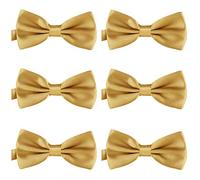 DonDon Set de 6 Pajarita para hombre de 12 x 6 cm ajustable y lista para usar Oro