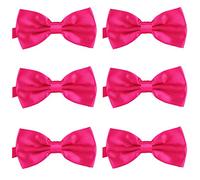 DonDon Set de 6 Pajarita para hombre de 12 x 6 cm ajustable y lista para usar Rosa 2