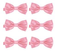 DonDon Set de 6 Pajarita para hombre de 12 x 6 cm ajustable y lista para usar Rosa