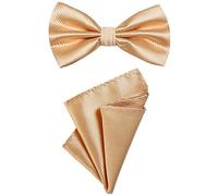 DonDon Set para hombres compuesto por un pañuelo y una pajarita a juego en color, unida y ajustable en tamaño Dorado