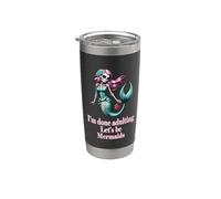 Done Adulting Sassy Let's be Mermaids divertido regalo de calavera de azúcar Vaso térmico de acero inoxidable de doble pared