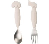 Done by deer Juego de cubiertos Deer Friends Easy-grip 2 piezas Sand