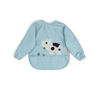 Done by Deer Babero con bolsillos con mangas, Tiny Farm Blue, Länge vorne: 34 cm, Ärmelweite: 72 cm