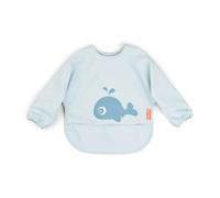 Done by Deer Babero con Mangas Impermeable para Bebe - Babete Manga Antimanchas con Bolsillo Recogecomida y Cierre Ajustable - Fácil de Limpiar - 6-18 Meses - 1 Unidad