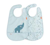 Done by deer Baberos con velcro Elphee 2-pack Blue