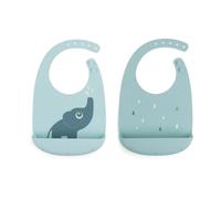 Done by Deer ™ Babero de silicona 2-Pack Elphee Azul