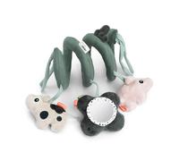 Done by Deer Activity Spiral Tiny Farm Verde - Accesorio para bebé, entretenimiento para viajes a partir de 0 meses. El juguete para bebé se puede fijar a la cuna, parque, asiento de coche o cochecito