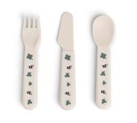 Done by Deer Foodie - Juego de cubiertos para bebé y niños, diseño de granja, bordes redondeados, se adapta perfectamente a manos pequeñas - 100% polipropileno de calidad alimentaria - Accesorios