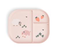 Done by Deer Foodie - Plato para niños y bebés, con compartimentos, antideslizante, sin BPA, 100% polipropileno de grado alimenticio, 22 x 18 x 2 cm