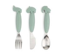 Done by deer Juego de cubiertos Deer Friends Easy-grip 3 piezas Green