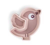 Done by Deer ™ Plato de merienda de silicona Stick&Stay en Birdee rosa