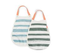 Done by Deer Pull-over babero 2-pack Stripes Azul/Verde