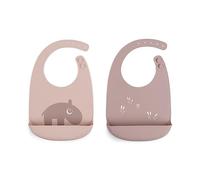 Done by Deer Silicona baberos 2-pack Ozzo Rosa