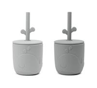 Done by deer Tazas Wally con pajitas peekaboo. 2-pack Grey