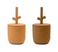 Done by deer Tazas Wally con pajitas peekaboo. 2-pack Mustard