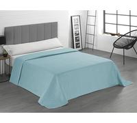 Donegal Collections Colcha Bouti Cama 150 - Colcha Cama 150/160 Lisa Acolchada y Reversible Azul - Colchas Cubrecama Primavera Verano Fresca, Acolchado Fino y Microfibra Extrasuave