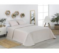 Donegal Collections - Colcha Bouti Lisa Acolchada y Reversible + 2 Fundas Cojines Cama 135/140 cm, Color Crudo. Colcha Cubrecama de Microfibra Extrasuave, Primavera Verano, Fresca, Acolchado Fino