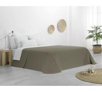 Donegal Collections Colcha de Verano Cama 105-200x260 cm Reversible Kaki Kay - Colchas de Verano Acolchado Fino Extra Suave Cubre Cama Multiusos para Primavera, Verano y Entretiempo