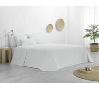 Donegal Collections Colcha de Verano Cama 150-250x260 cm Reversible Blanco Kay - Colchas de Verano Acolchado Fino Extra Suave Cubre Cama Multiusos para Primavera, Verano y Entretiempo