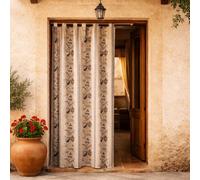 Donegal Collections - Cortina Alpujarreña 140x260 cm Jardín - Cortina Puerta Exterior Rusticas - Diseño con Trabillas Rústico - Tejido Jacquard Resistentes