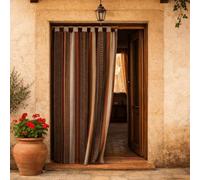 Donegal Collections - Cortina Alpujarreña 140x260 cm Morellana - Cortina Puerta Exterior Rusticas - Diseño con Trabillas Rústico - Tejido Jacquard Resistentes