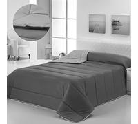 Donegal Collections - Edredón Nórdico Bicolor Reversible Cama 105/120 cm Color Gris Claro/Gris Oscuro. Edredón de Fibra 350 g /m3, Ligero, Tacto Suave, Transpirable Otoño/Invierno