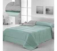 Donegal Collections - Edredón Nórdico Bicolor Reversible Cama 80/90 cm Color Aqua/Gris. Edredón de Fibra 350 g /m3, Ligero, Tacto Suave, Transpirable Otoño/Invierno