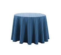 Donegal Collections Falda Mesa Camilla Redonda 80 cm Riby Azul - Tejido Primavera Verano - Faldillas Mesa Camilla con Altura para Mesa 75 cm - 50% Algodón 50% Poliester Fabricado en España