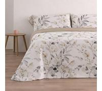 Donegal Collections - Juego de Sábanas 180x190 Ahoa Beige - Sábanas Cama 180-4 Piezas Sábana Bajera, Encimera y 2 Fundas de Almohada - Primavera Verano - Tacto Extra Suave Algodón Poliéster