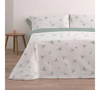 Donegal Collections - Juego de Sábanas 180x190 Mue Verde - Sábanas Cama 180-4 Piezas Sábana Bajera, Encimera y 2 Fundas de Almohada - Primavera Verano - Tacto Extra Suave Algodón Poliéster
