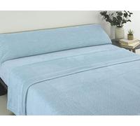 Donegal Collections - Juego de Sabanas Coralina Cama 150 - Set 3 Piezas Bajera Ajustable, Sábana Encimera y Funda Almohada - Sabanas Coralina 150 - Sábanas 150 x 190 - Sabanas Invierno - Azul