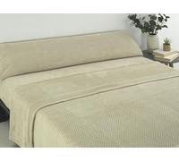 Donegal Collections - Juego de Sabanas Coralina Cama 150 - Set 3 Piezas Bajera Ajustable, Sábana Encimera y Funda Almohada - Sabanas Coralina 150 - Sábanas 150 x 190 - Sabanas Invierno - Beige