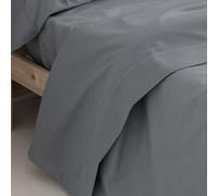 Donegal Collections - Sábana Encimera Cama 105x190/200 Gris Oscuro - 50% Algodón 50% Poliéster - Encimera Lisa Tacto Extra Suave y Transpirable para Todo el Año - Antipeeling