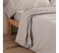 Donegal Collections - Sábana Encimera Cama 150x190/200 Gris Perla - 50% Algodón 50% Poliéster - Encimera Lisa Tacto Extra Suave y Transpirable para Todo el Año - Antipeeling