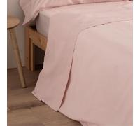 Donegal Collections - Sábana Encimera Cama 90x190/200 Rosa Palo - 50% Algodón 50% Poliéster - Encimera Lisa Tacto Extra Suave y Transpirable para Todo el Año - Antipeeling