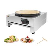 Donened - Crepes Maker, Ø40 cm, 3000 W, 50-300 °C, máquina para crepes con pala de madera, placa antiadherente, sartén para crepes para panqueques, galettes y burritos