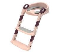 Donened - Escalera de inodoro 2 en 1 para niños, asiento de inodoro infantil con escalera, plataforma antideslizante, inodoro infantil para niños y niñas de 2 a 7 años (rosa)