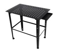 Donened - Mesa de soldadura, banco de trabajo para soldadura, carro de soldadura, hasta capacidad de carga 599 kg, altura regulable 28-58,42 cm, 91,5 x 60 x 84,5 cm, color negro mate