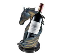 Donened - Soporte para botellas de vino, 17 x 30 cm, soporte para botellas de vino, estatua de caballo, estante de vino de resina, para decoración del hogar, bar, para botellas de vino de diámetro 7,2