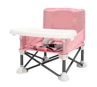 Donened Trona portátil para bebé, con cubierta elevada para tableta y bolsillo de malla, para bebés de 0 a 2 años (rosa)