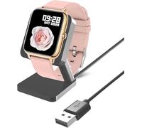 Donerton Smart Watch Charger Stand, Lamshaw Charging Stand Desk Watch Stand Holder Compatible with Donerton P22/Popglory P22/IDEALROYAL, Rinsmola, CanMixs, feifuns, kalinco P22 (Negro)