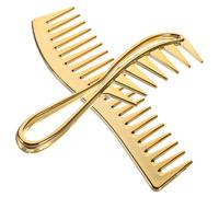 DONFAMDS 2 piezas Peines de Dientes Anchos para Hombre Peine Estilizador para Cabello con Acabado Metalizado Dorado Herramientas Profesionales para Peluquería y Cuidado Personal