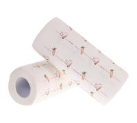 DONFAMDS 2 rollos Paños de Cocina de Celulosa con Estampado Decorativo Toallitas Absorbentes Resistentes para Limpieza de Superficies Papel de Cocina Multiuso para Hogar
